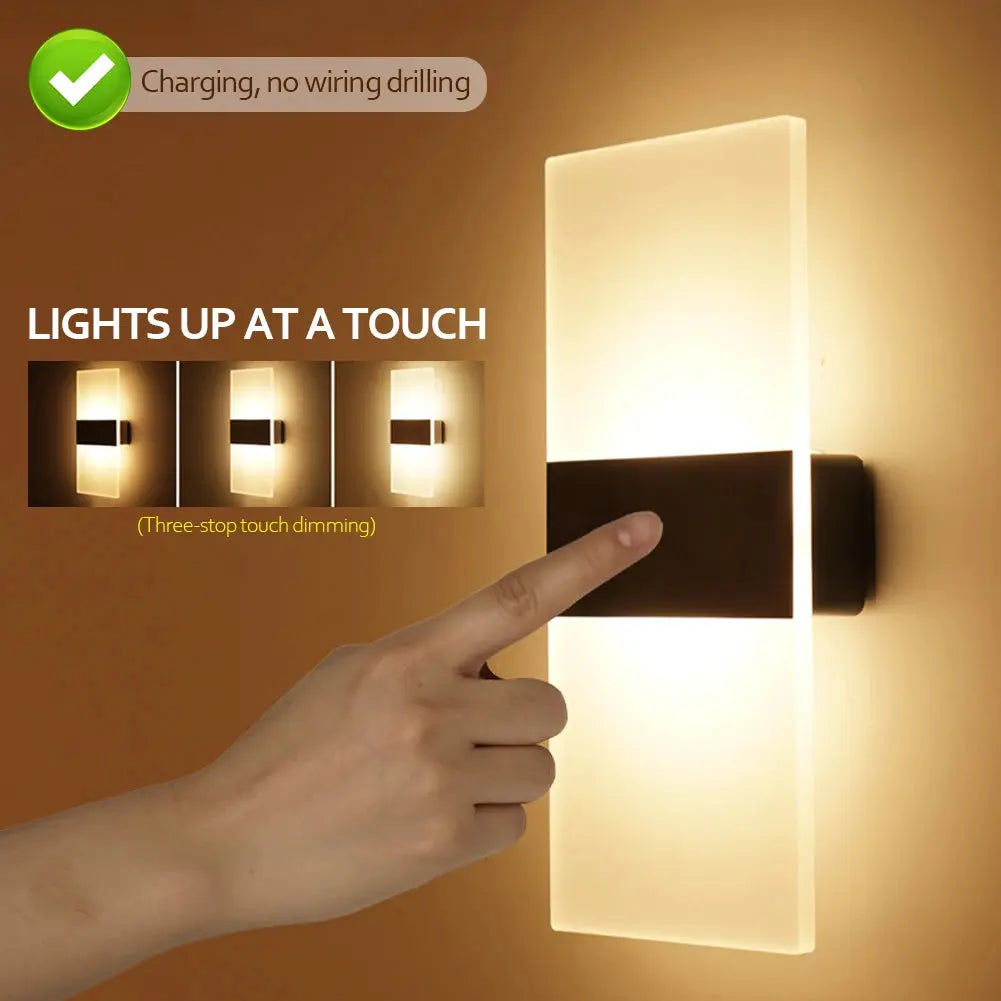 Living Room Sconce Wall Light USB Rechargeable Indoor Motion Sensor Lighting Bedroom Bedside Lamp Corridor Stairway Decor Lights tableandwalllamps