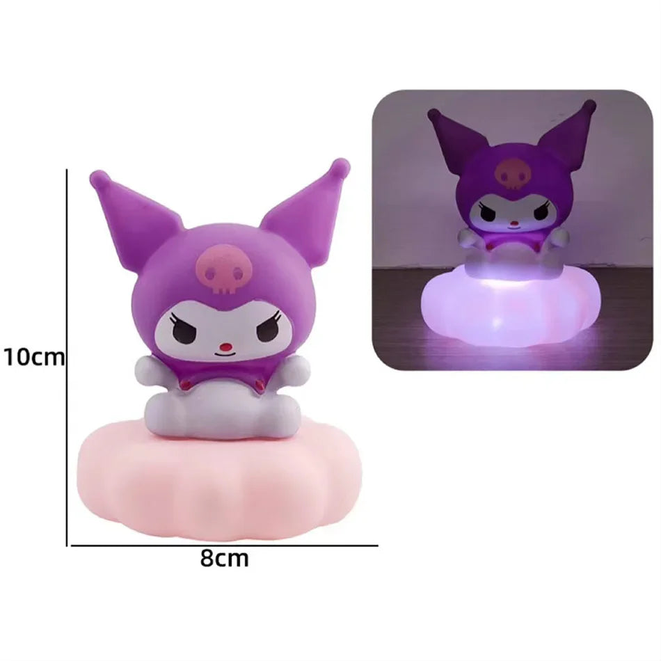 Anime Sanrio Hello Kitty Kuromi Cinnamoroll Melody Night Light Glowing Children Toy Bedside Lamp Kawaii Cute Kids Birthday Gift tableandwalllamps