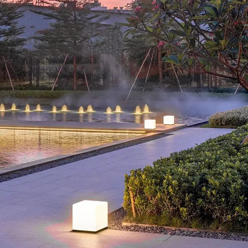 LED Acrylic Pillar Lawn Lamp Outdoor Waterproof IP65 AC85-265 Gate Chapiter Steet Light For Courtyard Villa Garden Decoration tableandwalllamps