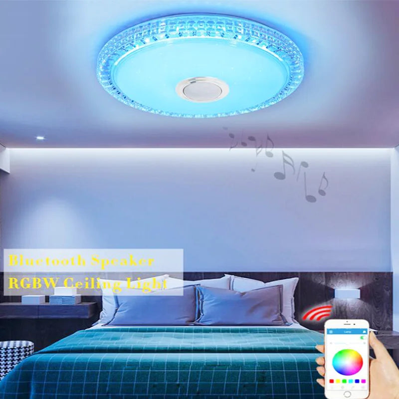 LED Ceiling Light Smart App Control RGB Music Ceiling Lamp Bluetooth Speaker Indoor Living Recreation Room Bedroom Light110/220V