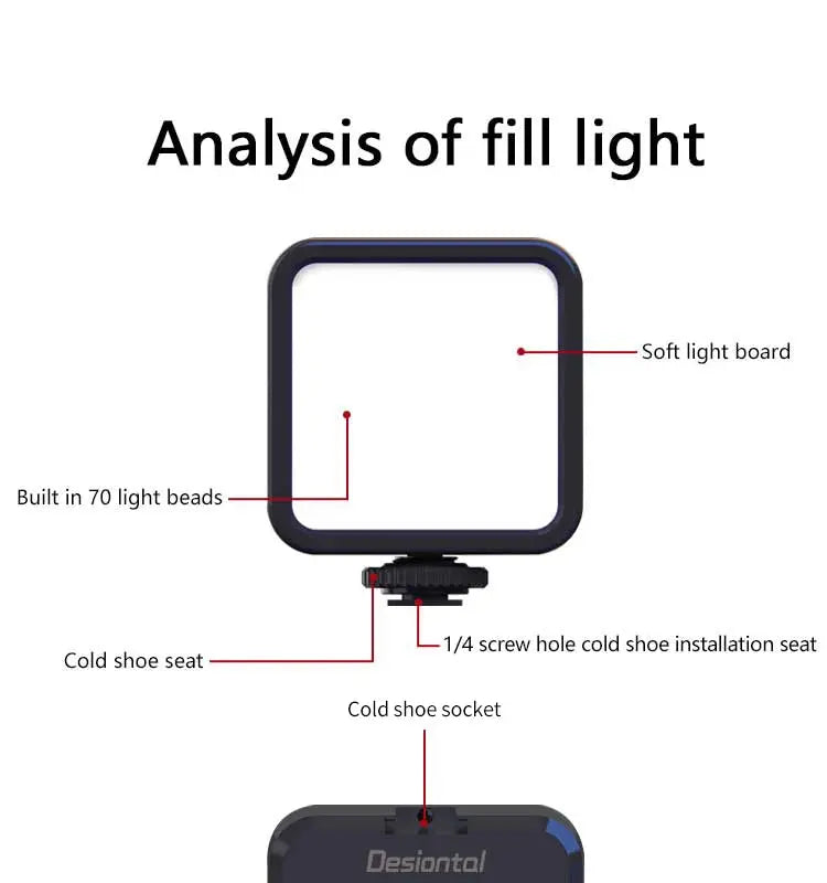 Mini RGB Hot Boot Fill Light Live Photography LED Portable Atmosphere Beauty Mobile Camera Pocket Adjustable tableandwalllamps