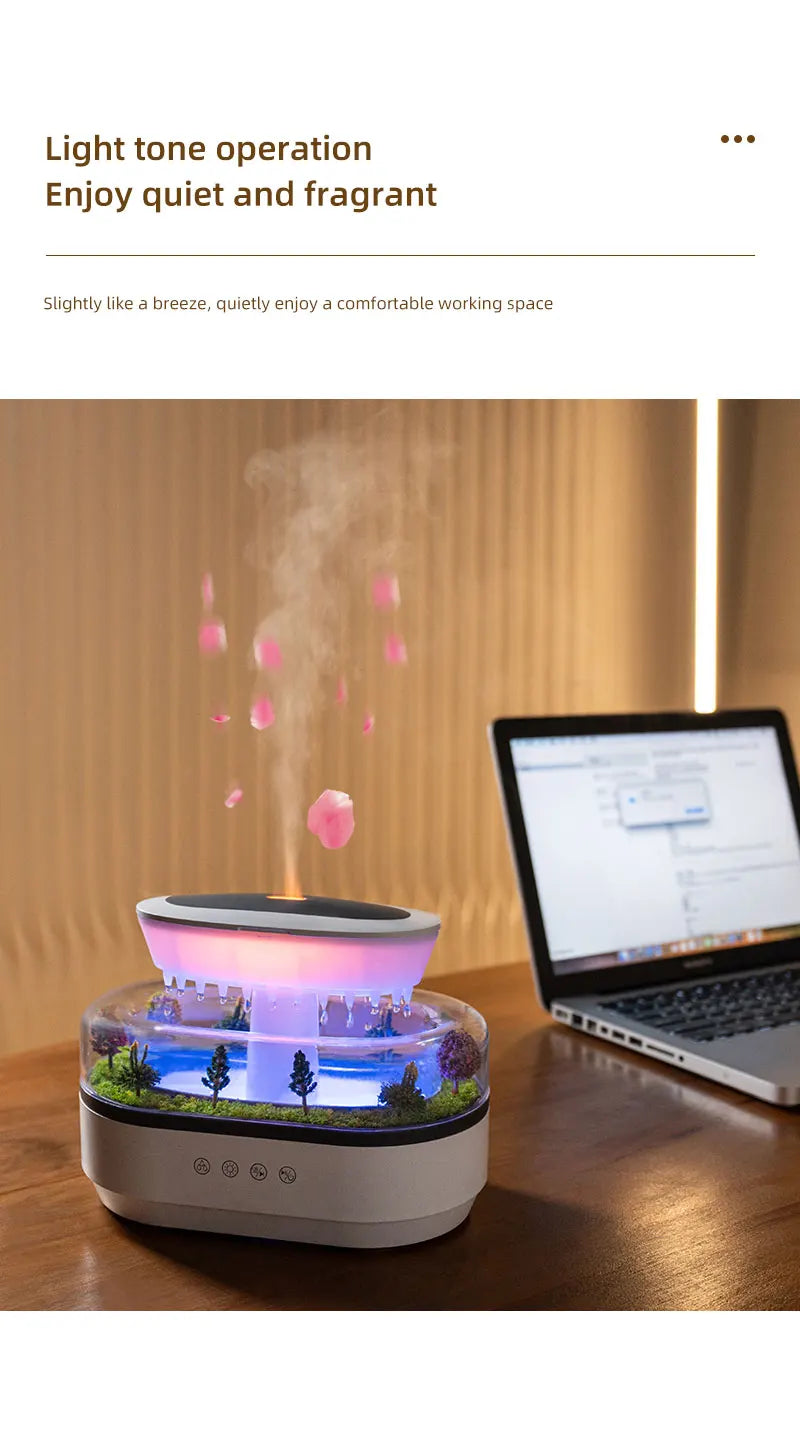 Micro Landscape Raindrop Aromatherapy Diffuser Essential Oil Aromatherapy Diffuser Colorful Gradient Ambient Light Mist Diffuser tableandwalllamps