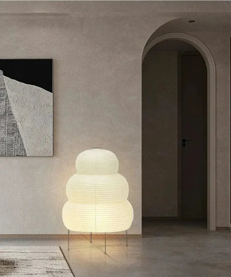 Japanese-style LED Rice Paper Table Lamp, Noguchi Three-tone Light Eye Protection Japanese Lamp, Living Room, Hotel Bedroom, Bed tableandwalllamps