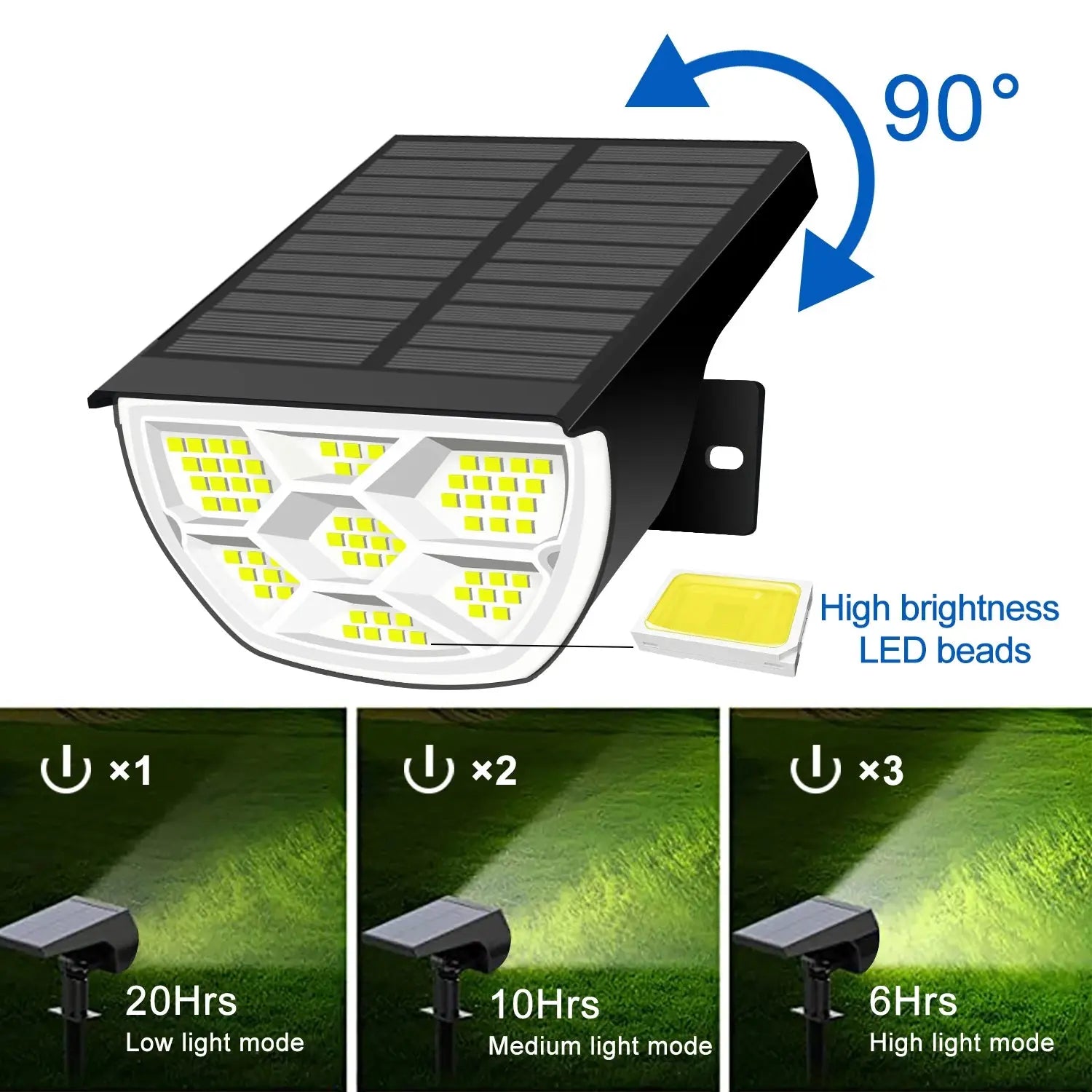 1/2/4PCS Solar Spot Light 68/72 LED Outdoor Garden Solar Landscape Spotlights Waterproof 3 Modes Wall Light Door Backyard Garage tableandwalllamps