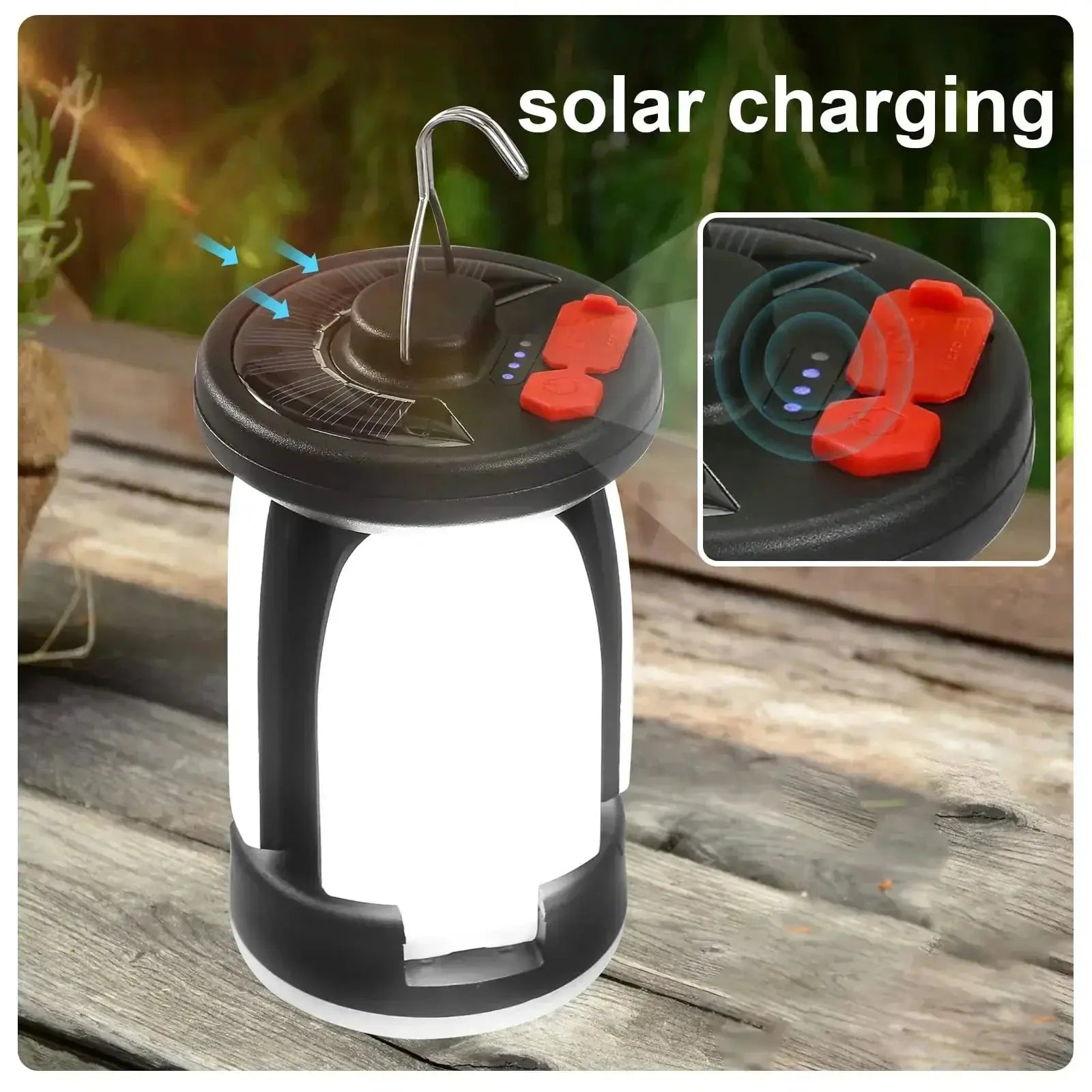 High Power Solar LED Camping Lantern Rechargeable 4500mAh 1000LM Emergency Power Bank Foldable 6 Light Modes for Camping Fishing tableandwalllamps