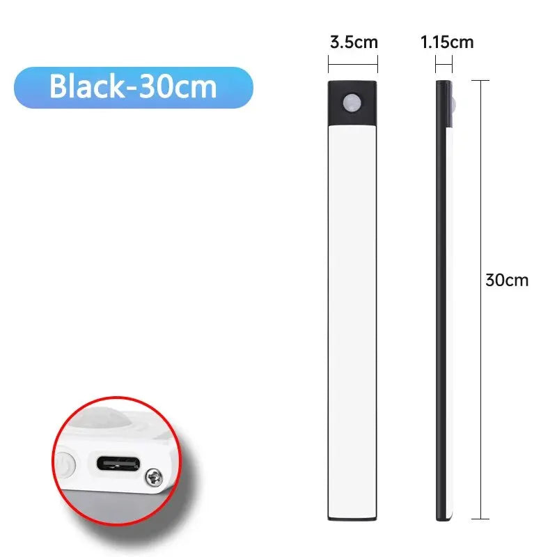 LED Cabinet Light USB Type-C Rechargeable Motion Sensor Led Lamp for Kitchen Wardrobe Cabinet Lighting 20cm/30cm/40cm/50cm/60cm tableandwalllamps