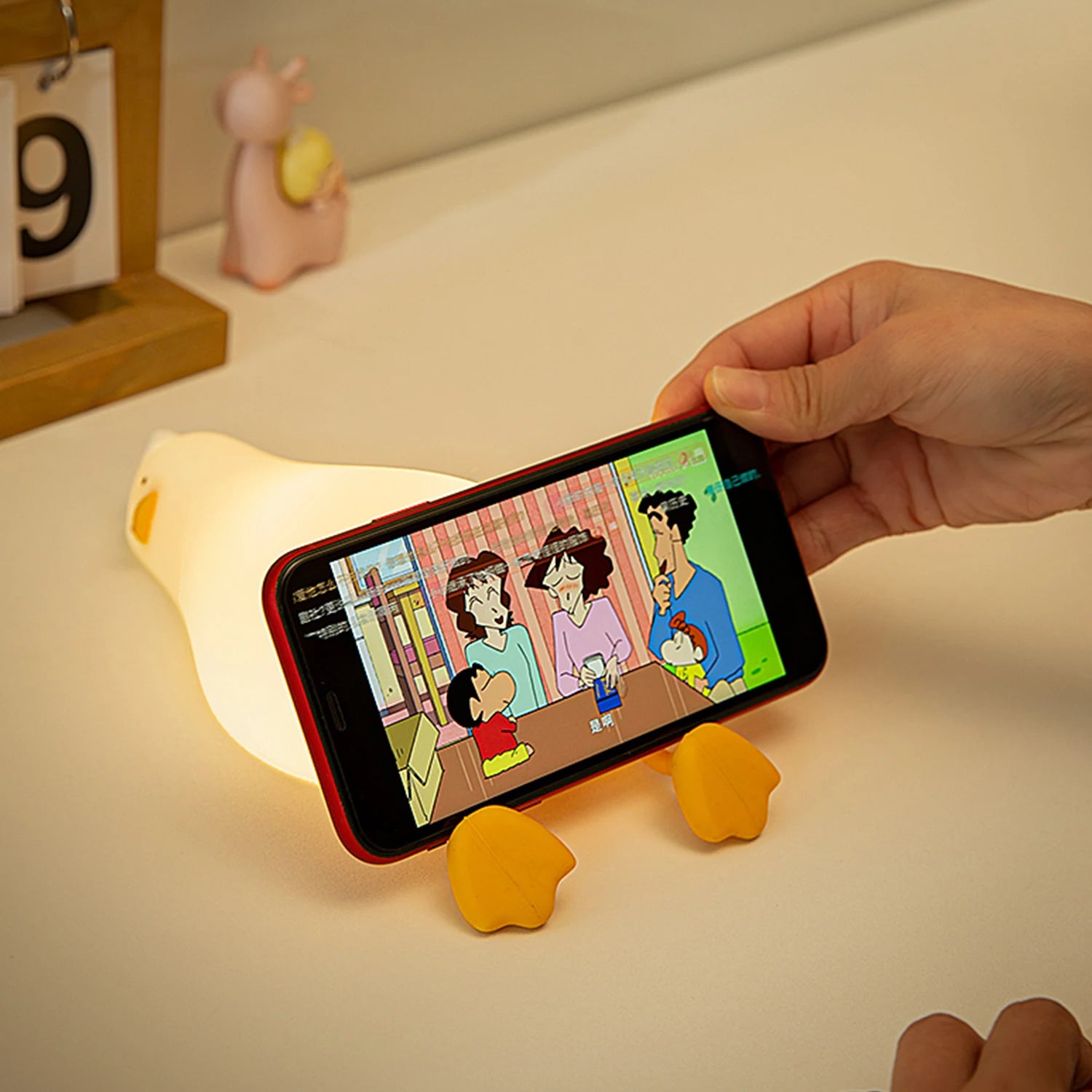 Funny Duck Rechargeable LED Night Light Silicone Lamp Bedside Cartoon Cute Children Nightlights for Home Room Decor Birthday Gif tableandwalllamps