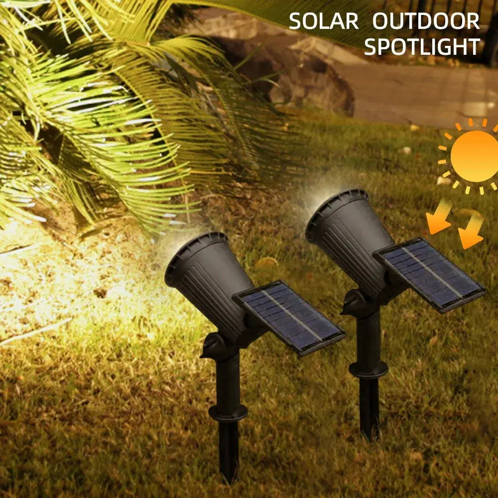 9 LED Solar Spot Lights IP65 Waterproof Outdoor RGB Solar Landscape Lights Brightness Adjustable for Garden Yard Palm Trees tableandwalllamps