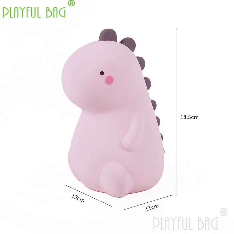 Decompression toy cute little dinosaur silicone night light color change remote control dual function ornament zd68 tableandwalllamps