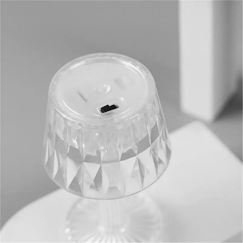 Clear Crystal Night Lights Mini Projetor Acrylic Diamond Table Lamp LED Transparent Desk Lamp Bedroom Decorations Children Gifts tableandwalllamps