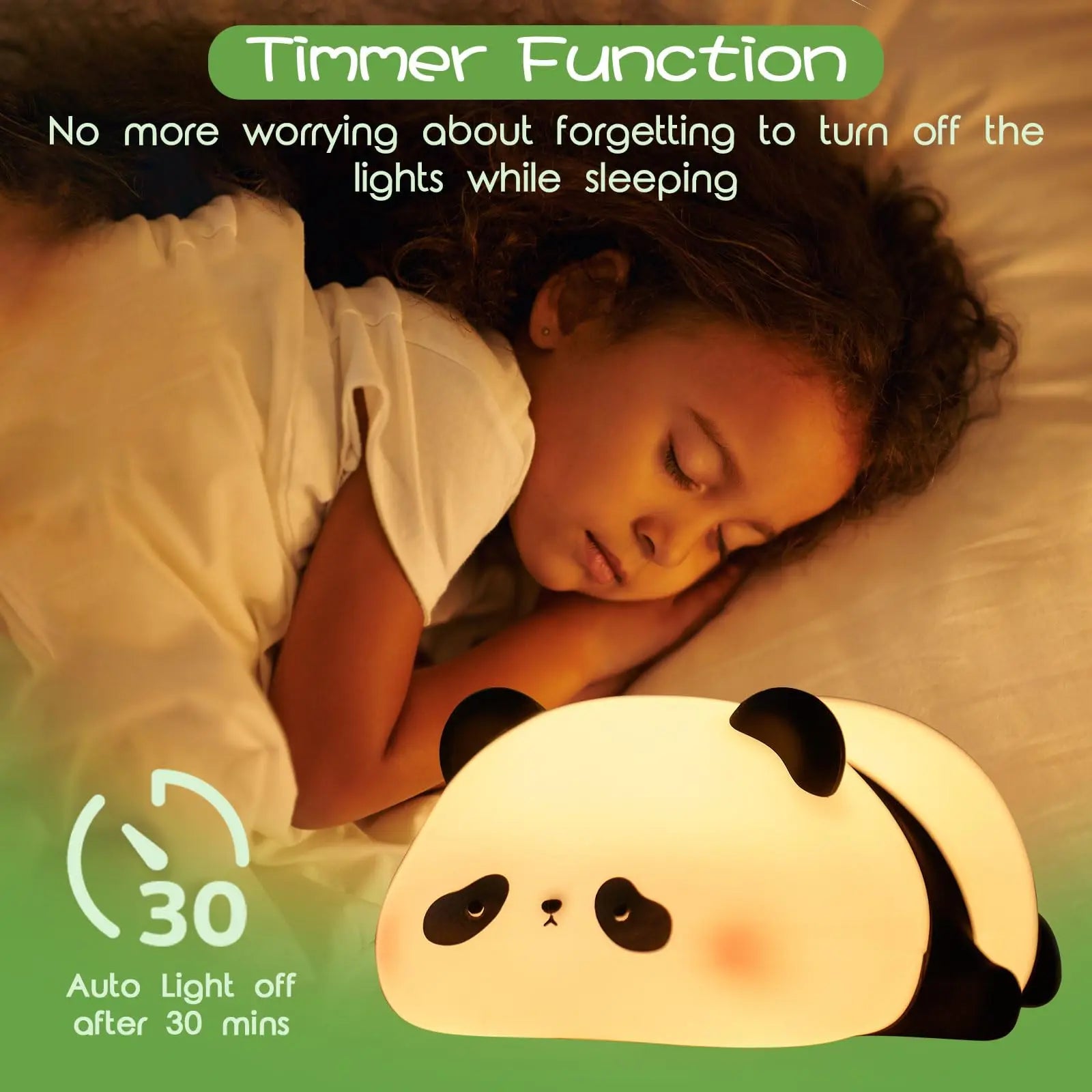 Panda Night Light, Touch Activated LED Desk Lamp, Cute Cartoon Baby Night Lamp for Kids Bedroom, Soft LED Nightlight for Kids tableandwalllamps