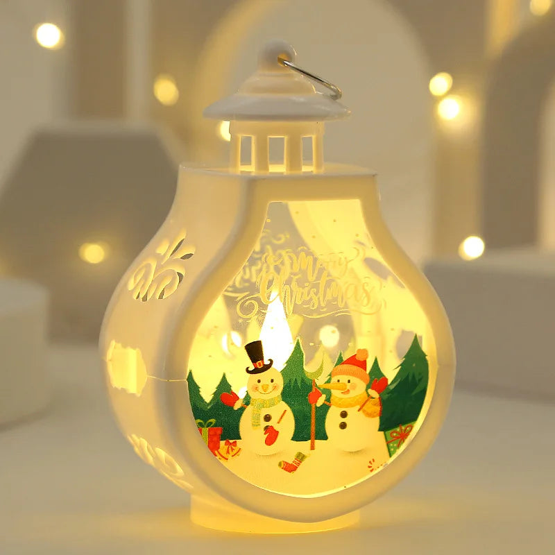 Christmas Portable Candle Holder Wind Lamp Table Lamp Snowman Santa Claus Elk Christmas Gift Light Decorative Light Dropshipping tableandwalllamps