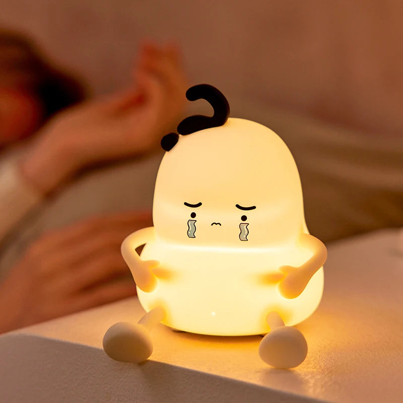 Cute Silicone Lamp Usb Rechargable Night Light 3 Modes Nightlight for Bedroom Home Decor Kids Birthday Giftr tableandwalllamps