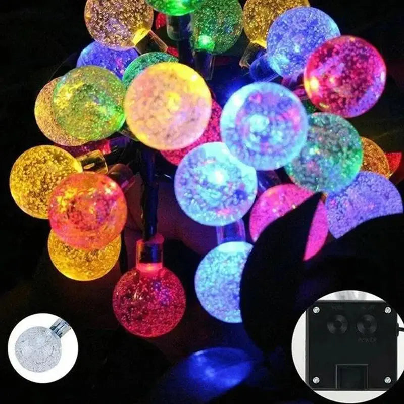 Solar String Lights Outdoor Crystal Fairy Light Chritmas Garland 8 Modes Waterproof Patio Light for Garden Party Decor tableandwalllamps