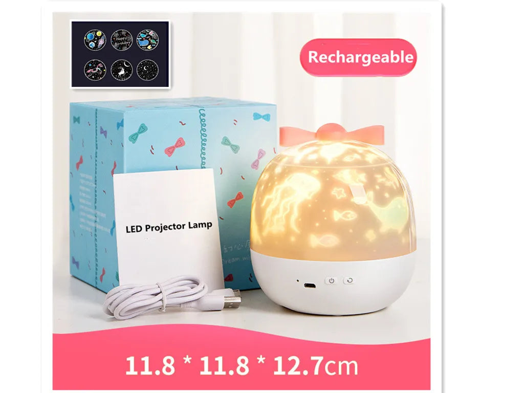 Starry Projector Night Light Rotating Sky Moon Lamp Galaxy Lamp Home Bedroom Decoration Starlight Christmas Lights for Kids Gift tableandwalllamps