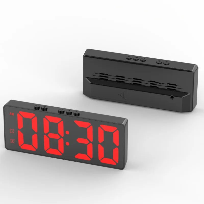 LED Alarm Clock Electronic Student Digital Clock Voice Control Dual Snooze 12/24H Dual Alarms Temperature Mute Table Clock tableandwalllamps