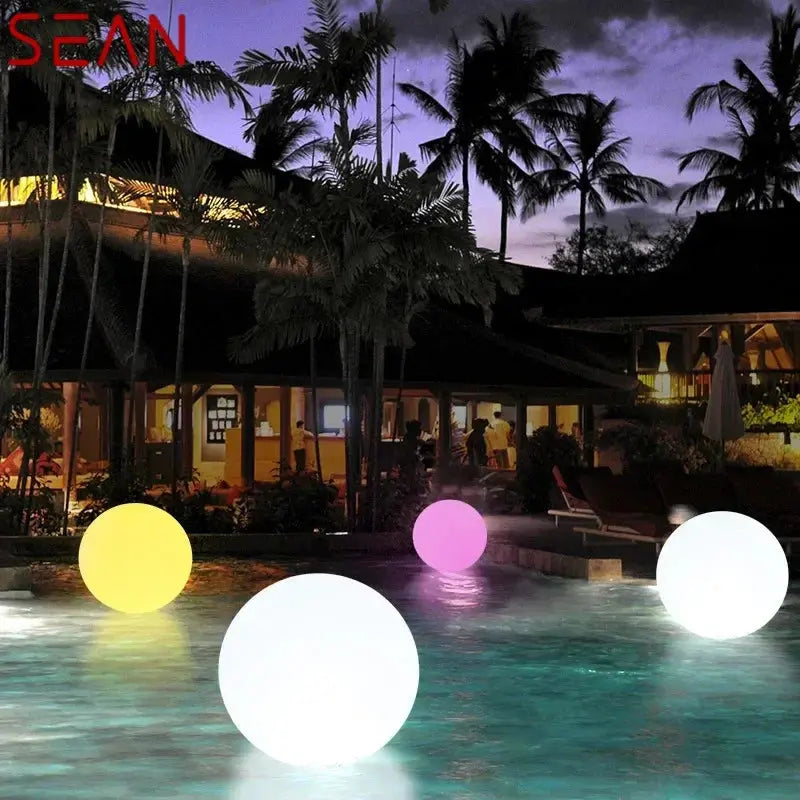 SEAN Modern Floating Ball Landscape Lamp Creative Outdoors Pool Light LED Remote Control Waterproof IP65 for Hotel Garden tableandwalllamps