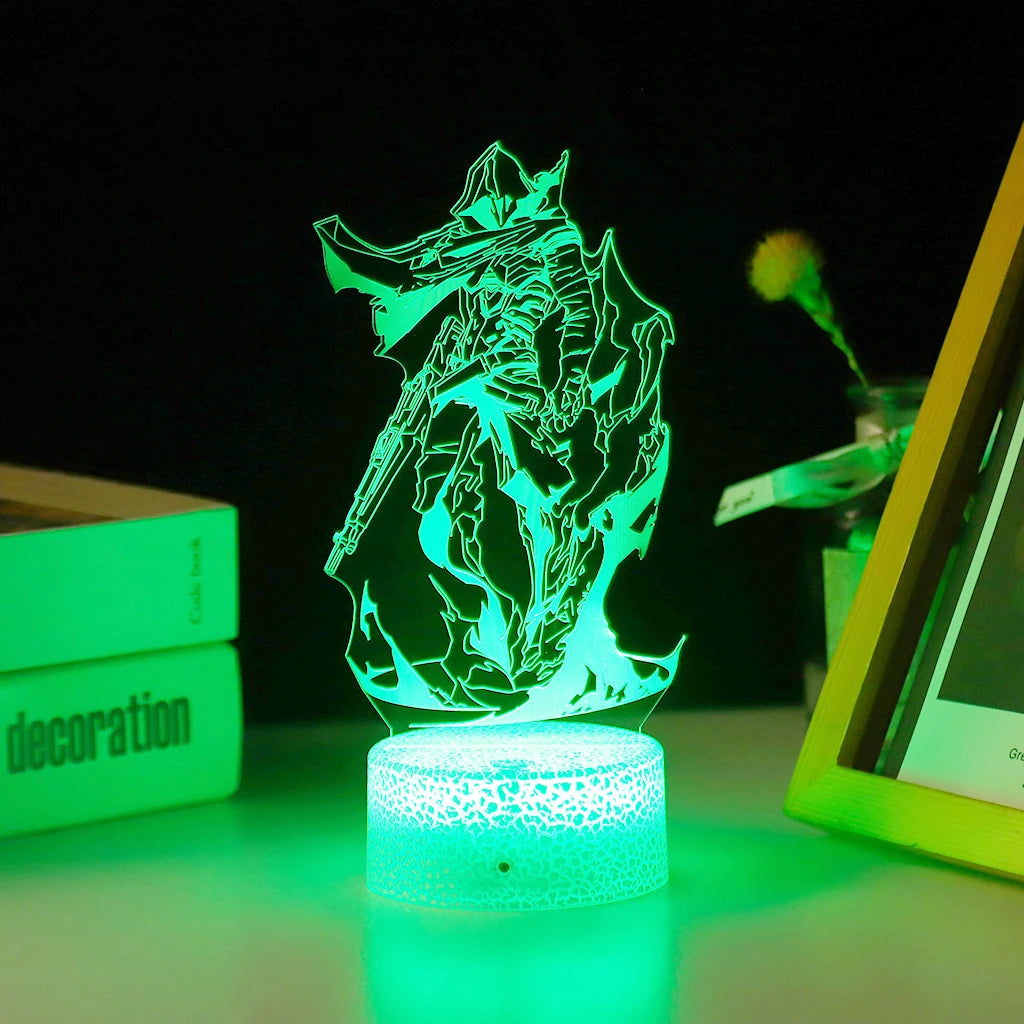 Omen Valorant Game Figure Acrylic Board Luminous Base For Kid Home Room Night Light Anime Led 3D Lamp Christmas Decor Gift Viper tableandwalllamps