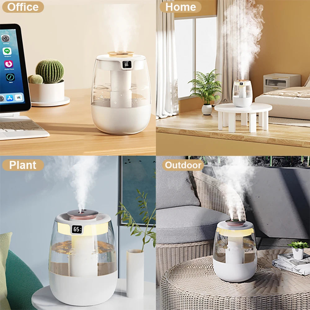 Air Humidifier 1300ML Aroma Humidifier Double Spray Port Essential Oil Diffuser USB Water Humidifier with Light for Home Office tableandwalllamps