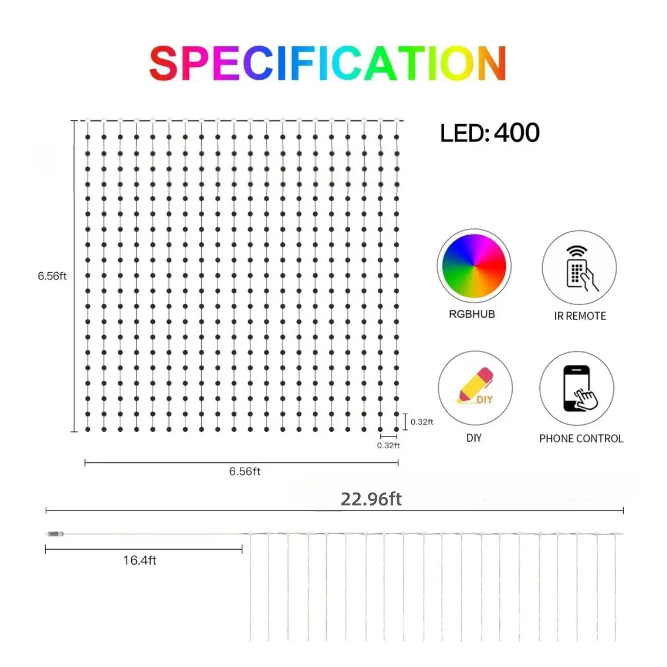 2*2meter 400Led USB Smart APP Curtain Light String DIY Picture Display Music Sync LED String Indoor RGB Fairy Light Party Decor tableandwalllamps