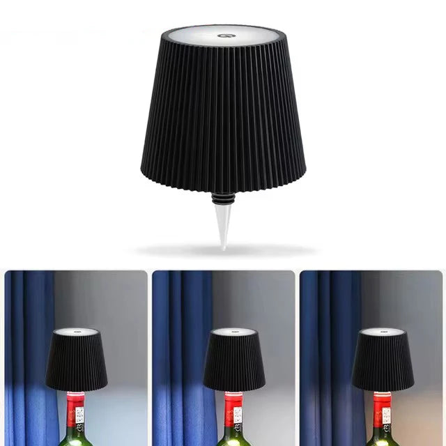 Wireless Bottle Table Lamp Touch Control of 3 Colors and Stepless Dimming Night Lamp Suitable for Bar Wine Bottles Desk Lights tableandwalllamps