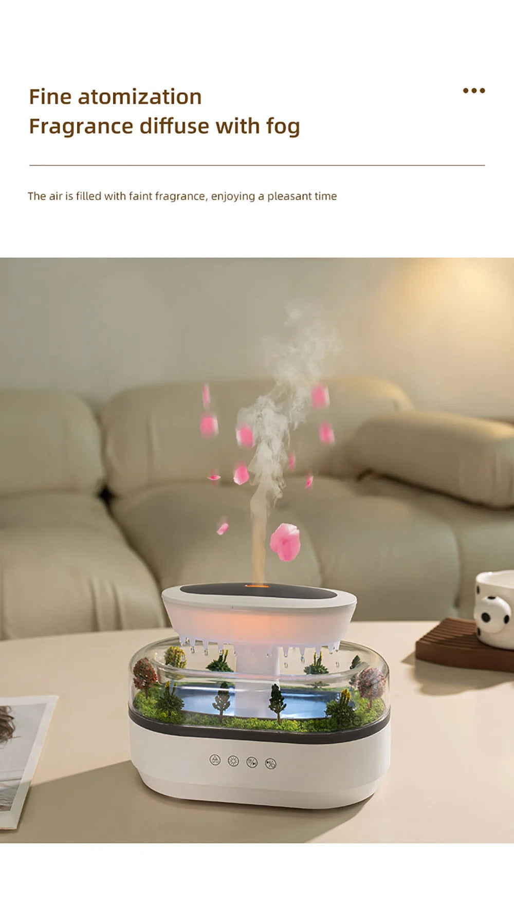 Raindrop Aroma Diffuser 250ml Air Humidifier Essential Oil Diffuser for Household Fragrance Diffuser with Colorful Night Light tableandwalllamps