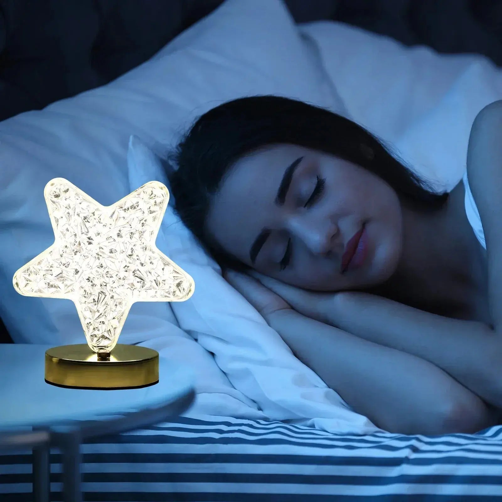 Bedroom Crystal Touch Dimming Night Light Girls Room Home Decor Aesthetics USB Charging Bedside LED Ambient Table 3D Moon Lamp tableandwalllamps