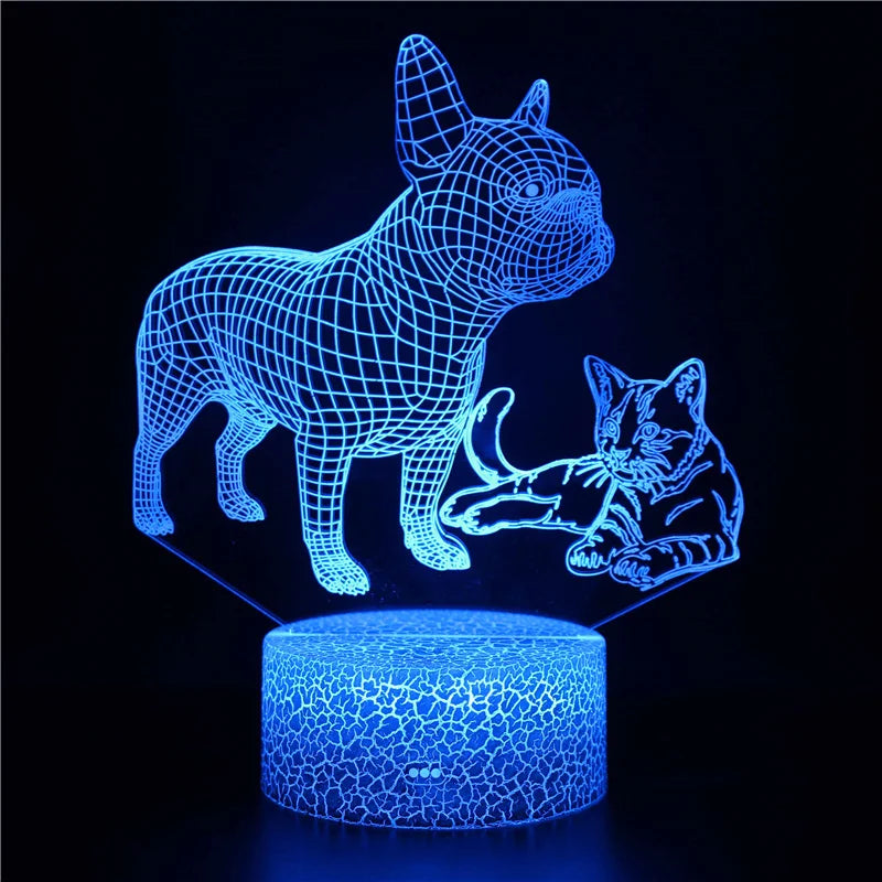 Nighdn 3D Lamp Illusion Cat Night Lights for Kids Room Decor LED 7 Color Chaging Table Lamp with USB Nightlight Birthday Gifts tableandwalllamps