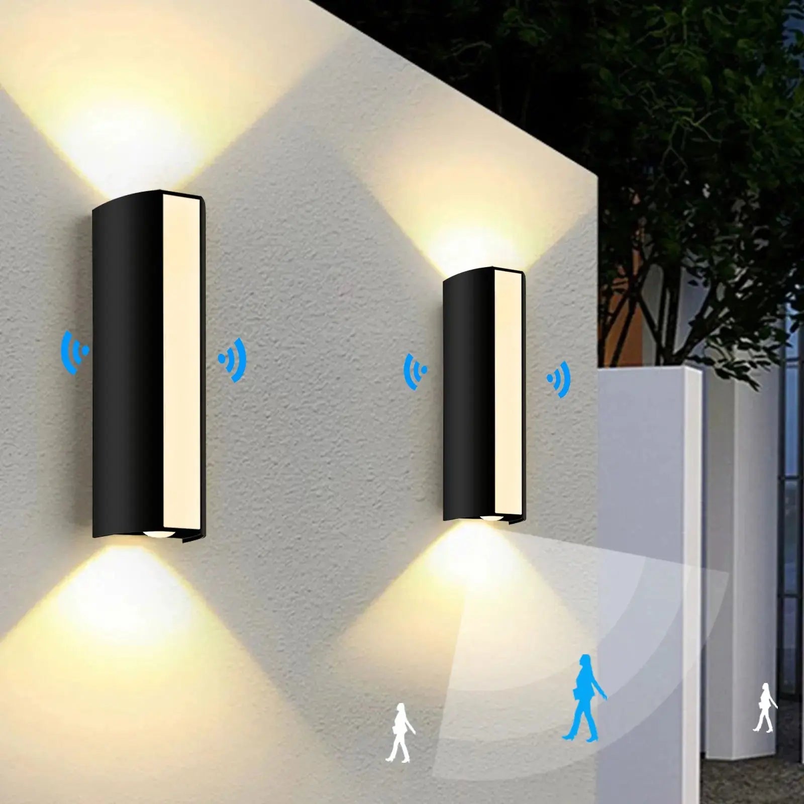 Long Wall Light outdoor Waterproof Modern Long Strip LED lighting wall lamp IP66 Garden AC 85-256v outdoorDecoration tableandwalllamps