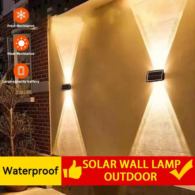 Solar Wall Light Outdoor Wall Lamp High Brightness Waterproof Decor for Home Garden Porch Solar UP and Down Illuminate Solar tableandwalllamps