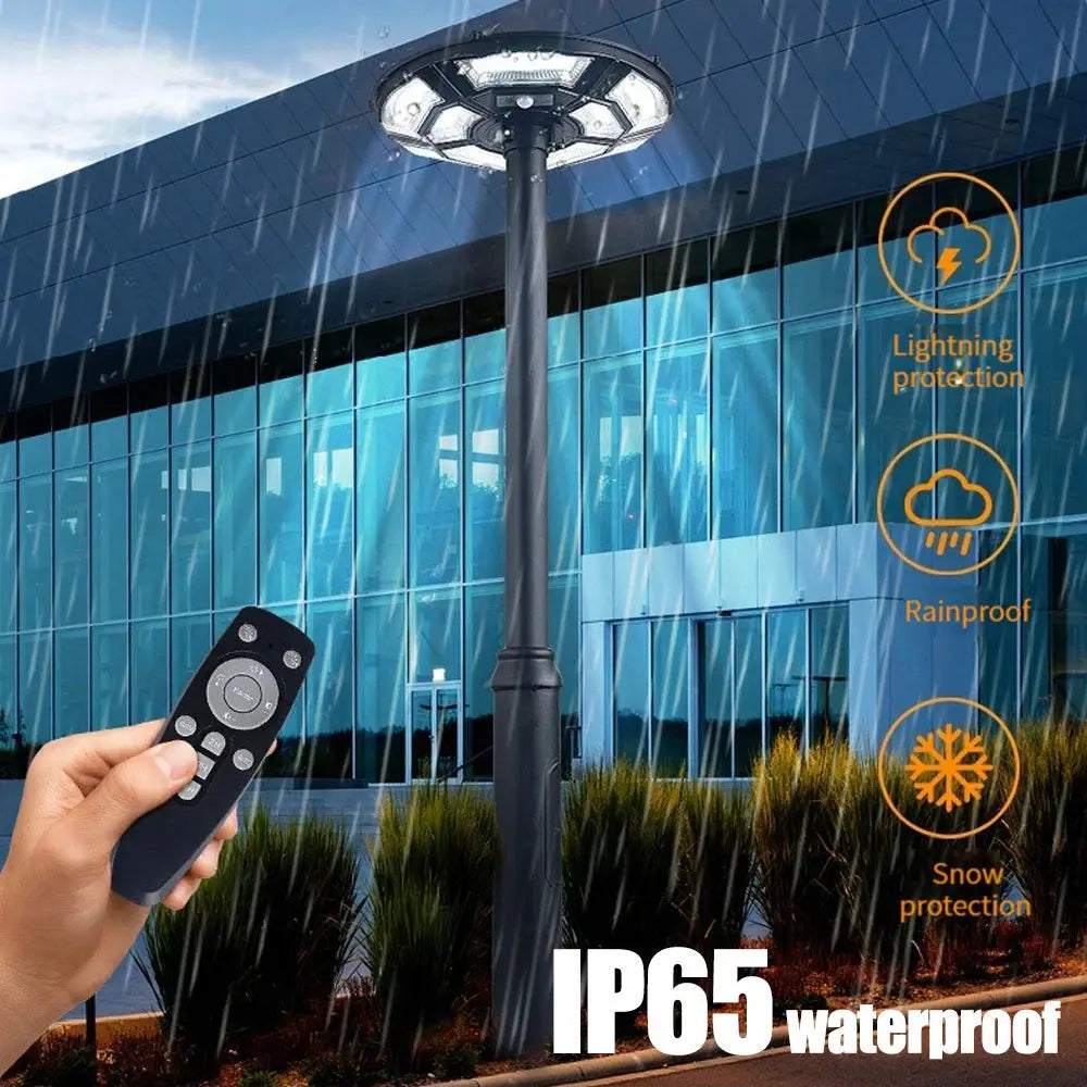 Solar Garden Lights Outdoor Waterproof with Motion Sensor and Remote Solar Street Lamp Security Lights for Parking Yard tableandwalllamps