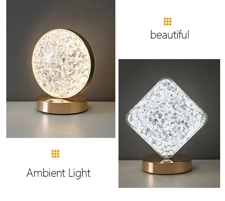 Nordic Luxury Bedroom Lamp Acrylic Crystal Star Bedside Table Lamp Romantic Atmosphere Lamp Recharge Touch Switch Night Lights tableandwalllamps