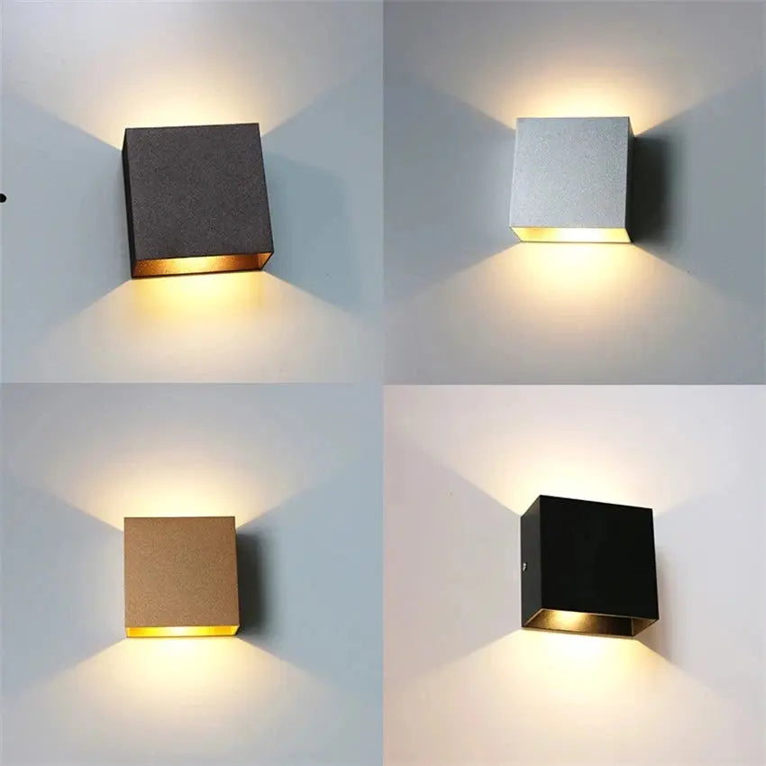 6W 12W  lampada LED Aluminium wall light rail project Square LED wall lamp bedside room bedroom wall lamps arts tableandwalllamps