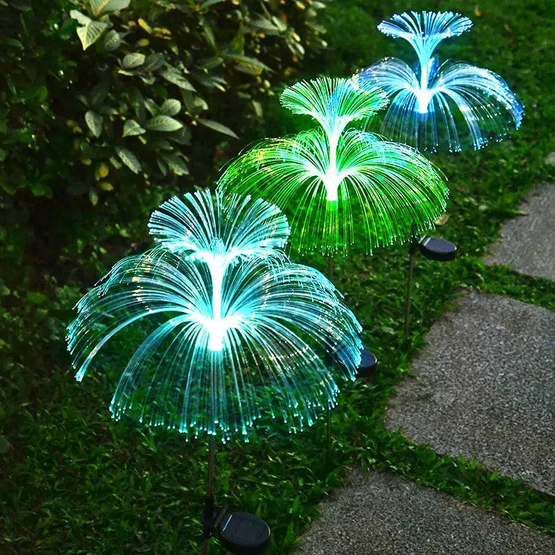 2 Pack Solar Garden Lights Outdoor, 7 Color Changing Waterproof Jellyfish Decorative Lights for Garden Patio Yard Pathway Lawn tableandwalllamps