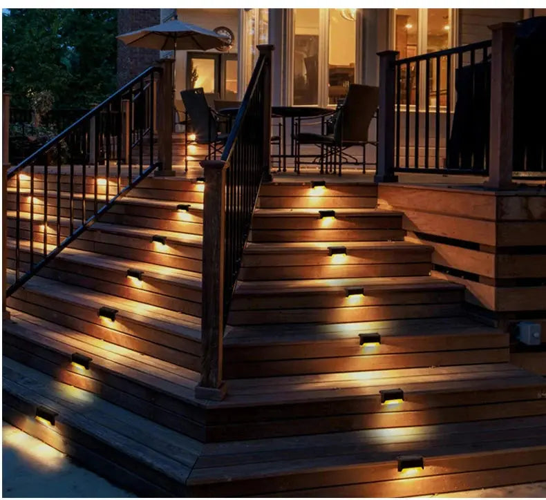 1/4/8/12/pcs Solar LED Lights Outdoor Garden Light Deck Lamp Solar Stairs Light Waterproof Solar Step Lamp Patio Garden Decor tableandwalllamps