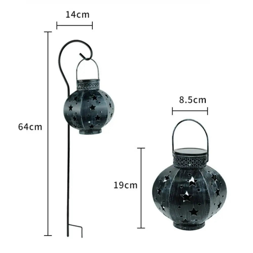 Garden Star Projector Lamp Hanging Solar Lights Outdoor Hanging Solar Lanterns Retro Solar Lamp with Handle Outside Decorations tableandwalllamps