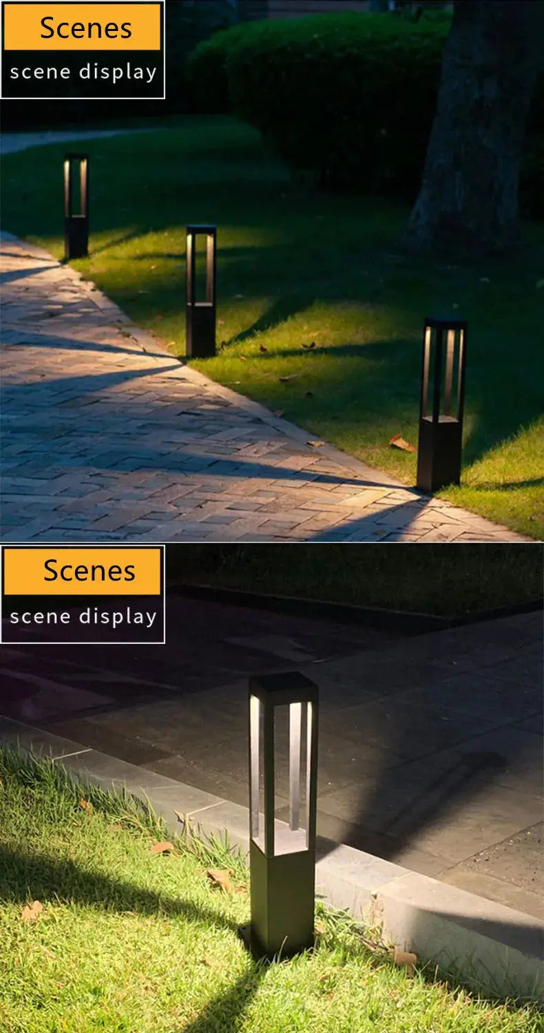 Modern Outdoor Waterproof LED Long Lawn Lamp 7W 85~265V Finale Aluminum Square Street Light For Garden Courtyard Villa Lighting tableandwalllamps