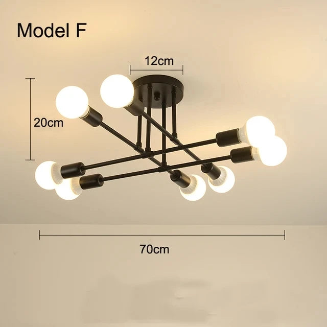 Nordic Minimalist Pendant Light Ceiling Lamp LED Chandelier Suitable for Bedrooms Living Rooms Black Gold Lighting Decoration