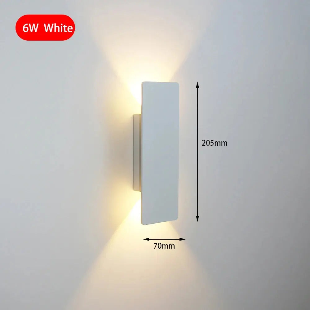 Modern Simple 6W LED Indoor Wall Lamp Bedroom Living Room Home Lighting Aisle Corridor Decoration Aluminum Wall Light AC85-265V tableandwalllamps