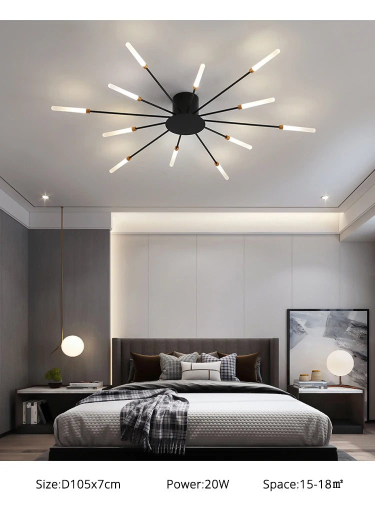 Modern Ceiling Chandelier Kitchen Lighting Nordic Home Decor Decorative Lamps  with Remote Control for Bedroom Living Room