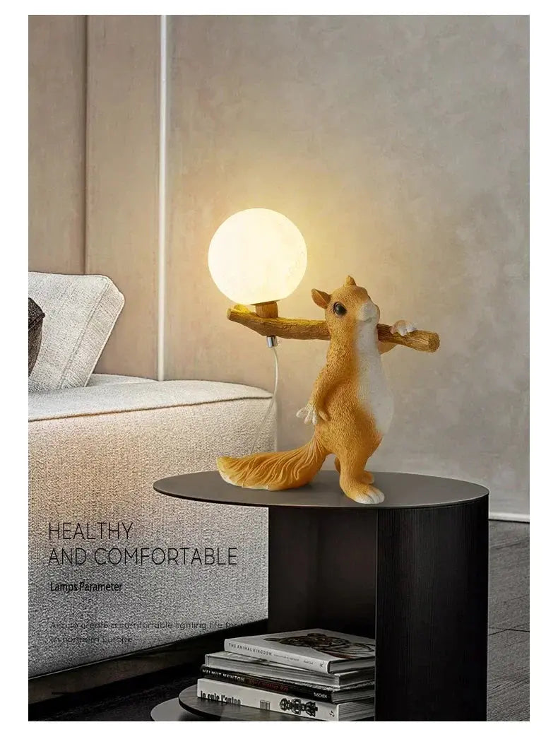 Bedside Lamp Table Lamp Children Desk Lamps Nordic Modern Creative for Living Room Bedroom Cute Decoration Squirrel Cartoon LED tableandwalllamps