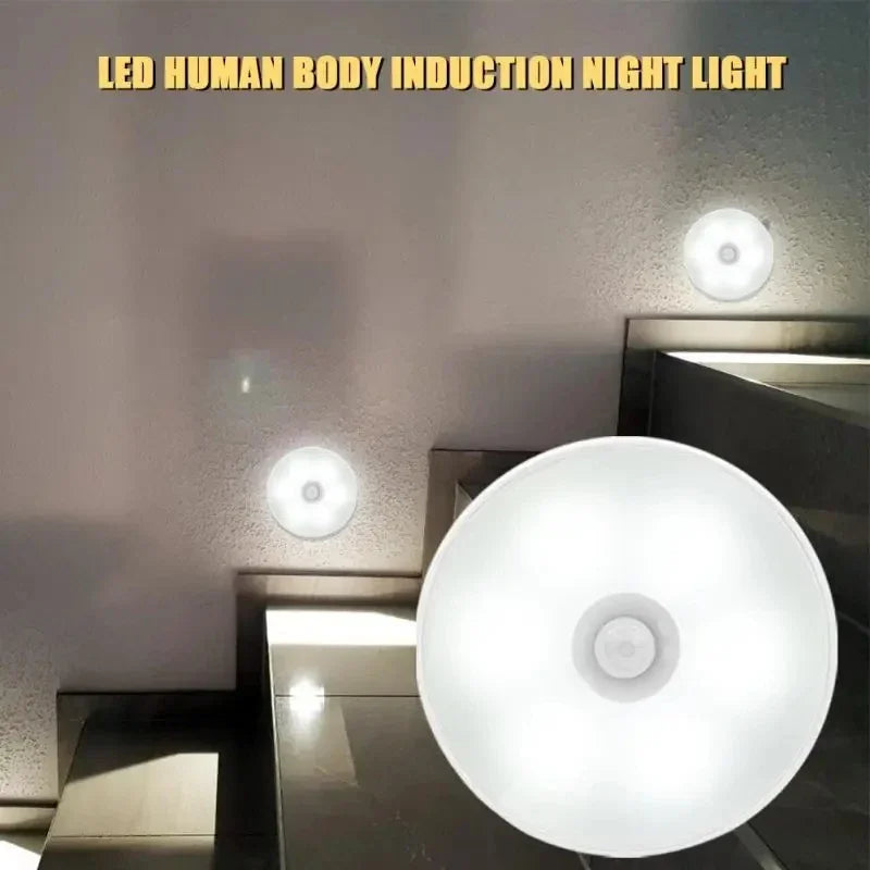 Human body induction lamp led night light rechargeable automatic light control corridor staircase wall lamp bedroom closet lamp tableandwalllamps