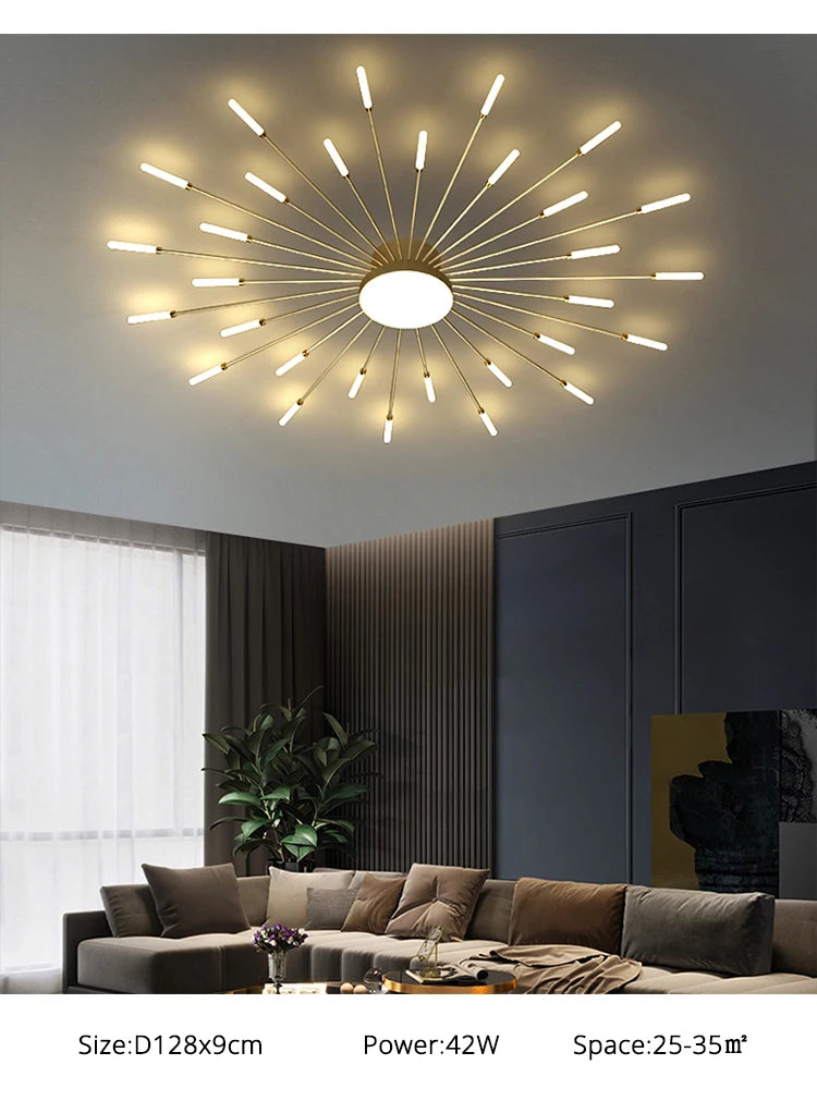 Modern Ceiling Chandelier Kitchen Lighting Nordic Home Decor Decorative Lamps  with Remote Control for Bedroom Living Room