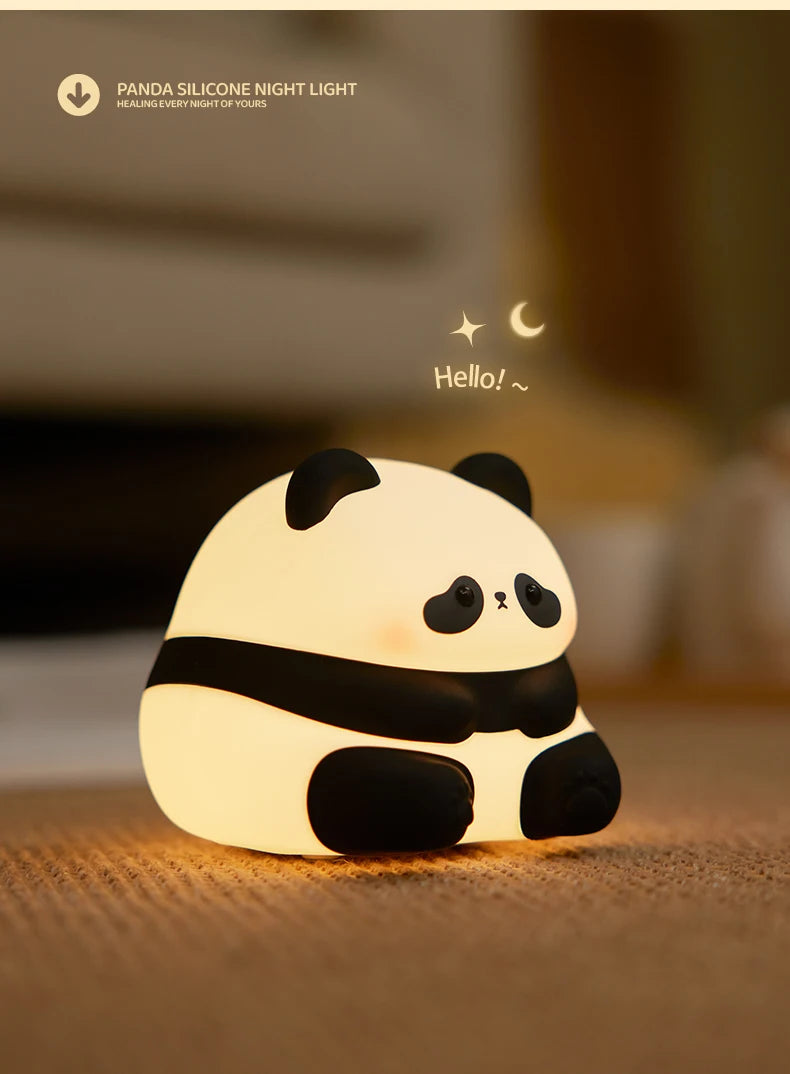 Panda Night Light, Touch Activated LED Desk Lamp, Cute Cartoon Baby Night Lamp for Kids Bedroom, Soft LED Nightlight for Kids tableandwalllamps