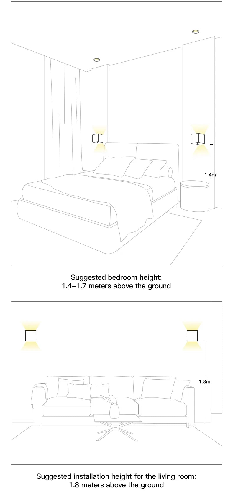 Interior LED Wall Light Human Body Motion Sensing USB Recechargeable Wall Lamp Cordless Night Lights For Bedroom Bedside Sconces tableandwalllamps