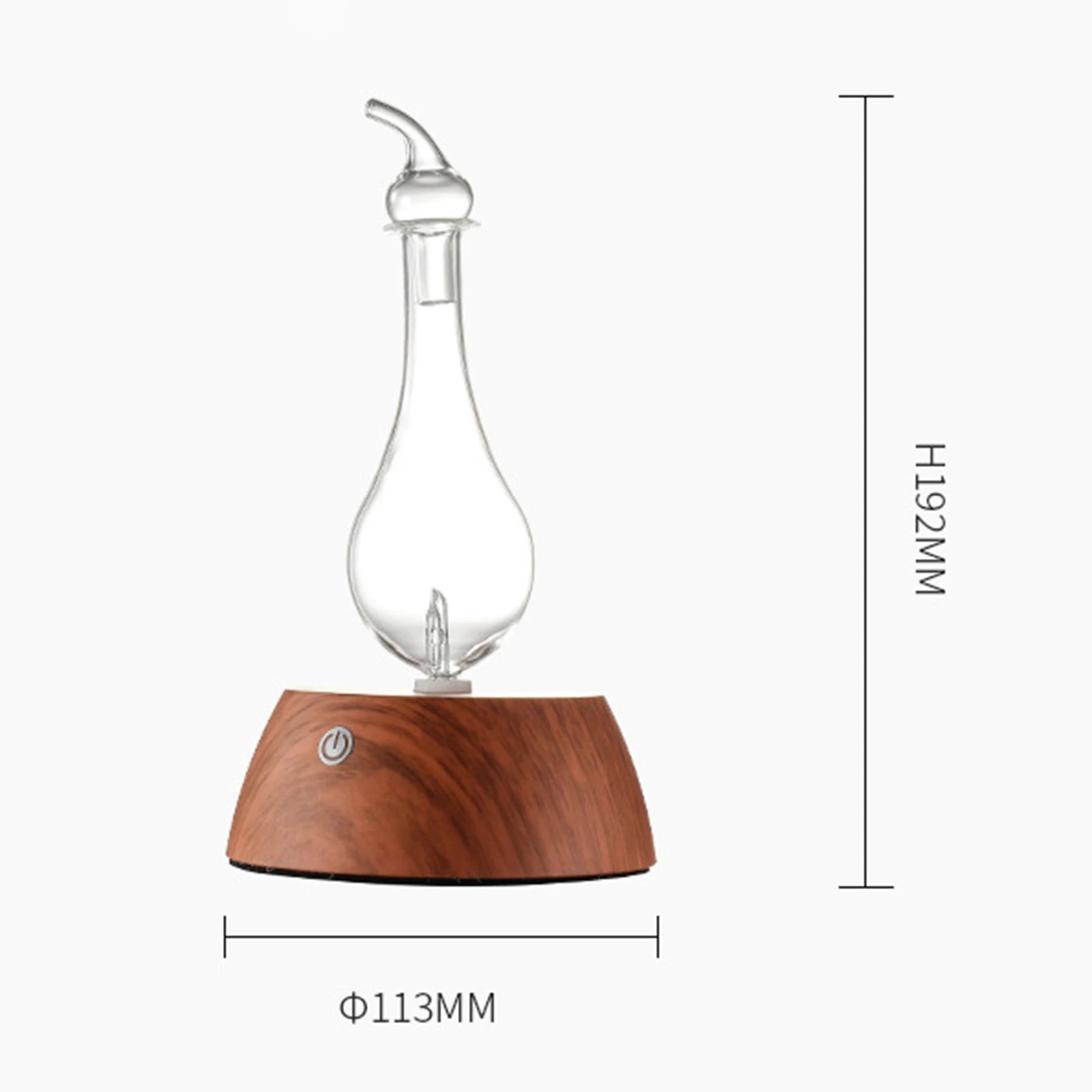 50ML Air Humidifier Mini Aromatherapy Diffuser Essential Oil Atomizer Cold Spray Wood Base Glass Reservoir for Home Office Yoga tableandwalllamps