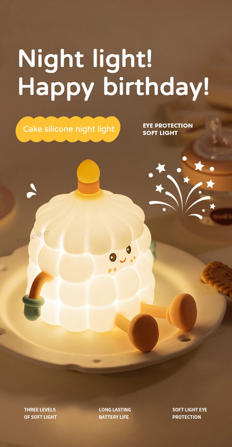 Cute Duck Night Light Bedside Desk Pat Touch Silicone Night Lamp Dimmable Baby Kids Room Decor Ambient Lighting Birthday Gifts tableandwalllamps