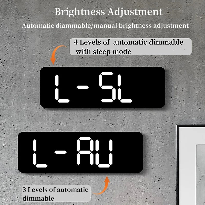 9 Inch Large Digital Wall Clock USB Powered TEMP Humidity Week Auto Dimmer DST Table Clock 12/24H Electronic LED Alarm Clock tableandwalllamps