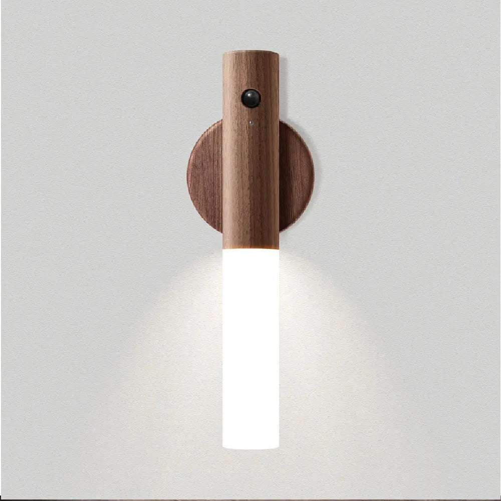 2024Creative Intelligent Auto PIR Motion Sensor LED Rechargeable Magnetic Night Light Wood Wall Light Kitchen Cabinet Light Lamp FASHION VIBES