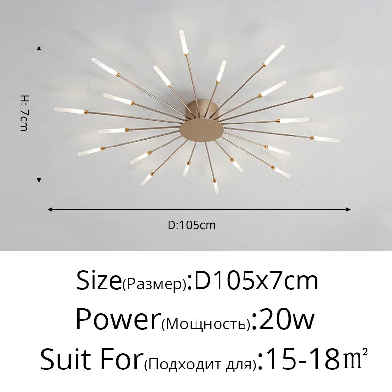 Modern Ceiling Chandelier Kitchen Lighting Nordic Home Decor Decorative Lamps  with Remote Control for Bedroom Living Room